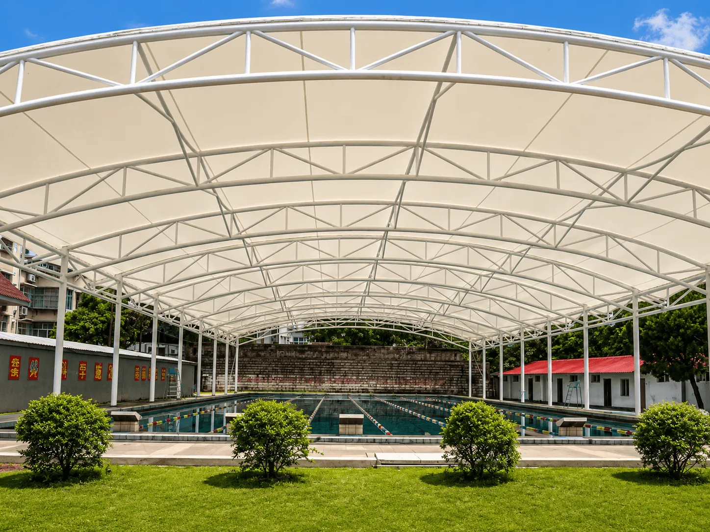 Swimming Pool Tensile Structure - Slide 1 Swimming Pool Tensile Structure - Slide 1